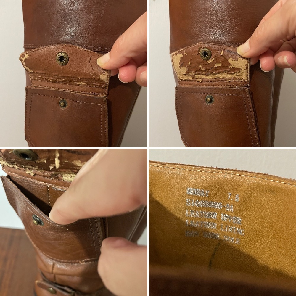 Miz Mooz Brown Leather Riding Boot Side Pocket Zip Up‎ Calf Boot 7.5 - Picture 8 of 14